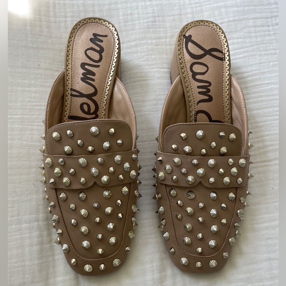Sam Edelman Augustus Studded Block Heel Mules – Size 7.5